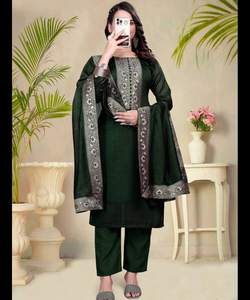 Salwar Kameez de Lino Pakistaní, Vestidos Antiestáticos para Mujer, Trajes Listos para Usar para Niñas, Niños y Damas, Estilo Vintage, Largos hasta el Suelo, para Fiestas - Product Image 2