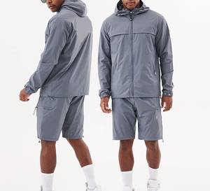 Ventes exceptionnelles de survêtements personnalisés en gros pour hommes, ensembles de vêtements imperméables en nylon à deux pièces avec fermeture éclair pour garçons - Product Image 6