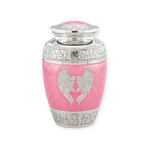 Urna Conmemorativa de Metal Plateado Pulido de Primera Calidad, Completamente Grabada con Arte Floral, para Guardar Cenizas - Product Image 2