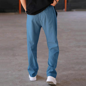 Pantalones de chándal acampanados con cintura elástica para hombre de alta calidad, pantalones de chándal apilados ligeros, la última moda informal de galería - Product Image 2