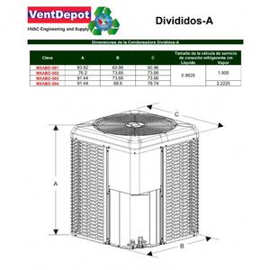 Condensatore d'aria a serpentina doppia, MXABD-004, 48000BTU, da 4 a - Product Image 2