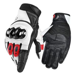 Gants de moto vintage en cuir véritable Gants de protection en caoutchouc pour écran tactile Gants de moto - Product Image 2