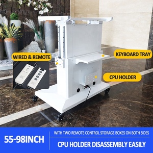 Carrello <span class=keywords><strong>TV</strong></span> Motorizzato Regolabile in Altezza JGST per Sale Conferenze, Supporto <span class=keywords><strong>TV</strong></span> Rimovibile, Carrello Mobile in Acciaio Laminato a Freddo 1000x600mm <span class=keywords><strong>VESA</strong></span> - Product Image 3