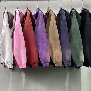 Sudadera con capucha de lentejuelas con lavado ácido con logotipo personalizado 100% algodón Unisex tela de rizo de gran tamaño fabricante OEM Sudadera con capucha estampada ropa para hombres - Product Image 2