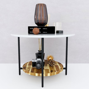 Olivia 2-Tier Oak Wood Top Iron Leg <b>Sofa</b> <b>Table</b> 60x60x45cm Modern Traditional Durable Double Layer Living Room <b>Table</b> TT68132 - Product Image 3
