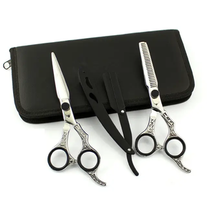 Juego de Tijeras de Peluquería Profesionales de 6.0 y 5.5 Pulgadas para Diestros, Acero Inoxidable, Hoja Afilada de Seguridad - Product Image 1