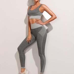 Leggings Deportivos Sin Costuras con Logotipo Personalizado para Mujer, Top Corto Deportivo, Ropa Deportiva de Cintura Alta con Patrón Sólido, Ropa de Entrenamiento Atlética con Cinturón 100% - Product Image 2