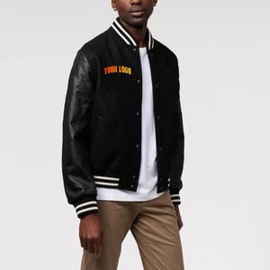 Chaqueta Varsity para Hombre, Diseño Personalizado OEM, Cuello Alto, Forro Acolchado, Cuerpo de Lana Cálida para Invierno y Mangas de Cuero, Corte Holgado, Estilo Béisbol - Product Image 6