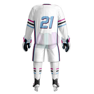 Uniformes de Hockey sobre Hielo al por Mayor 2025, Tela 100% Poliéster, Colores y Logotipo Personalizados, Transpirable y Absorbente de Humedad - Product Image 3