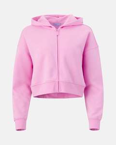 Top vente femmes haut court sweat à capuche zippé 100% coton avant Logo pas cher prix sweats à capuche décontractés pour adultes - Product Image 3
