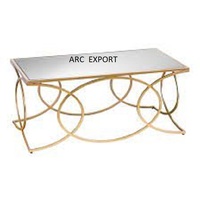 Fantaisie Simple Design Moderne Grande Décoration De Luxe Verre Métal Style Unique Designer Or Stand Table Décorative Au Prix Le Moins Cher