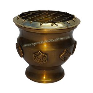 Luxe Offre Spéciale Antique En Laiton Charcoal Écran Brûleur D'encens En Métal Bakhoor Porte-Encens Avec Sept Chakra Conception - Product Image 5