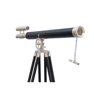 Télescope en laiton pur avec trépied noir et argent ou nautique élégant pour les laboratoires scientifiques à des fins éducatives - Product Image 3