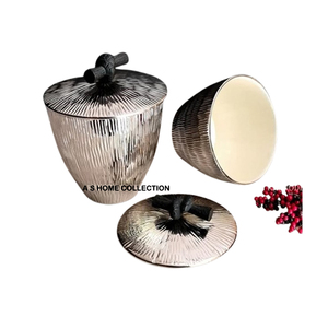 ภาชนะใส่อาหารทรงกลมหรูหราเกรดอาหารกล่องเก็บโลหะชุบทองภาชนะใส่เมล็ดกาแฟพร้อมถาดสำหรับใช้ในห้องครัว - Product Image 5