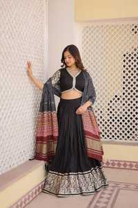 New 2024 New Arrival Latest Collection Beautiful <b>Dress</b> <b>Viscose</b> Lehenga Choli & Dupatta With Jacquard Work Supplier From India - Product Image 3
