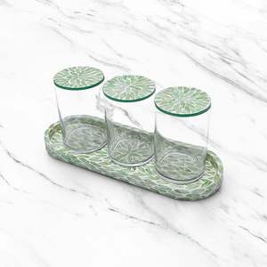 Magnifiques plateaux de service rectangulaires en nacre incrustée avec couvercle en acrylique, plateau de service pour pâtisserie florale au chocolat pour le Ramadan - Product Image 4