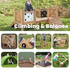 Casita de Juegos Montessori para Exteriores con Banco, para Jardín Preescolar, Patio Trasero, Cabaña de Actividades de Madera, Juego de Aprendizaje para Niños Pequeños - Product Image 2