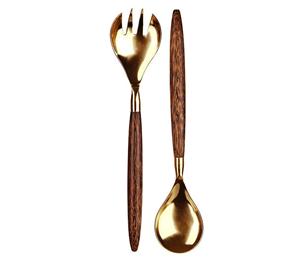 UNIFORM Hot Selling Stainless Steel Brass Copper Salad Server Cutlery <b>Set</b> Best Kitchen Serving Tools for Serving Salad - Product Image 6