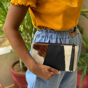 Nouveau élégant cheveux recyclés sur cacher fourrure cuir glands pochette Unique personnalisé fourrure cuir ATM cartes titulaire femmes à la mode portefeuille - Product Image 2