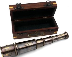 Cadeau d'artisanat en métal fonctionnel de télescope de Spyglass en cuir en laiton antique pour le cadeau de Noël - Product Image 5