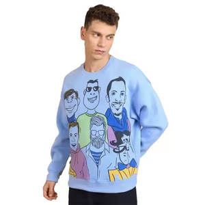 Sudadera de cuello redondo de manga larga para hombre, ropa de calle estampada transpirable con bordado Vintage de Color sólido de calidad superior, Top de invierno - Product Image 4