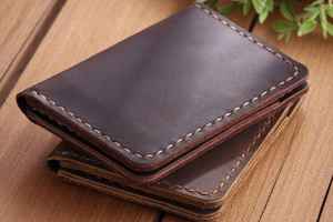 Cartera hecha a mano de cuero genuino Crazy Horse Vintage de lujo con logotipo personalizado con cierre abierto titular de la tarjeta de crédito de la CHW-0050B - Product Image 5