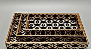 Plateau de service en bois de qualité supérieure avec impression Meenakari traditionnelle |   Fabriqué à la main, écologique, durable, compatible lave-vaisselle, décoratif - Product Image 4