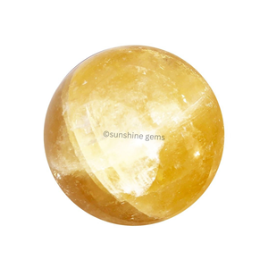 ลูกบอลคริสตัลแคลไซต์สีเหลืองธรรมชาติทรงกลมพลอยขัดเงาสำหรับตกแต่งด้วยรูปแบบความรักของฮวงจุ้ย - Product Image 4