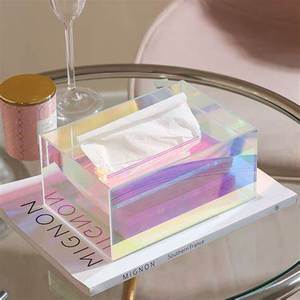 2025 Sleek Acrylic Tissue Storage Solution Eco-Friendly Modern Design for Stylish Home Office & <b>Bathroom</b> Decor - Product Image 4