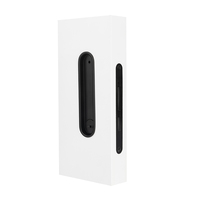 Poignée de porte coulissante ovale en alliage de zinc noir mat, avec loquet encastré pour chambre à coucher et salle de bain