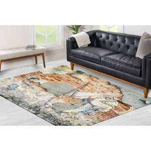 Tapis imprimé dinosaure : décoration de bureau cool, antidérapant, graffiti, tapis en velours de luxe - Product Image 3