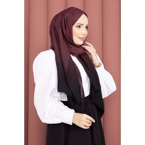 Modern Gradient Burgundy <b>Scarf</b> Series Polyester Modal Long Fashion Style Digital Printed Striped Solid Color Pattern for Summer - Product Image 1