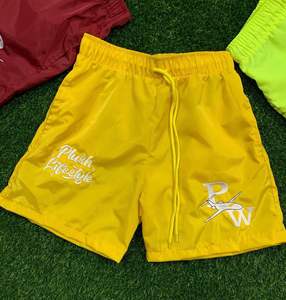 ผ้าโพลีเอสเตอร์100% ทึบย้อมสีธรรมดาแนววินเทจผ้าดิบเอวยางยืดสั้นซับเหงื่อระบายอากาศได้ดีเป็นมิตรกับสิ่งแวดล้อม2025กำหนดเอง - Product Image 4