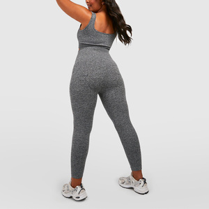 MESS SPORTS Plus Active Wear Seam-Free Rib Sports Bra for Women-2024 Fitness Workout <b>Crop</b> <b>Top</b> Plus Size Quick Dry & Breathable - Product Image 2