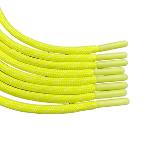 Cordon de serrage en polyester tressé 100% écologique haute ténacité de longueur personnalisée, jaune, pour vêtements, sweats à capuche, chaussures, pantalons, plastique ABS de 5 mm - Product Image 5