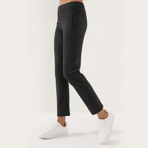 กางเกงวิ่งสำหรับผู้หญิงผ้าเทอร์รี่ผ้าเทอร์รี่ออกแบบให้เป็นมิตรต่อสิ่งแวดล้อมแบบลำลองด้านหน้าเรียบระบายอากาศได้ดีมีทุกสีขนาดบวก - Product Image 1