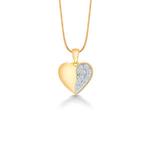 Colgante de Diamantes en Oro de 18K con Forma de Corazón, Ormella Heart Hug - Product Image 2