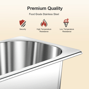 Tùy Chỉnh 5 Lít Hình Chữ Nhật 360X165X120 Hiển Thị <span class=keywords><strong>Ice</strong></span> <span class=keywords><strong>Cream</strong></span> Khay Container Ống Kim Loại Thép Không Gỉ 1/3 Gelato Pan Với Nắp - Product Image 4