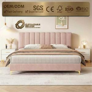 Base de Cama Tapizada de Lujo Estilo Crema Italiano con Almacenamiento Elevable por Gas, Perfil Bajo, Cama Doble para Dormitorio Principal, Muebles para Apartamento - Product Image 1
