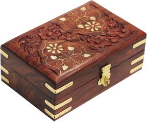 Caja de anillos reciclable de papel Joyero de madera de lujo con exterior pulido para almacenamiento suave Precio más bajo de HF CRAFTS - Product Image 2