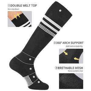 OEM Custom Thin <b>Knee</b>-Length Sports <b>Socks</b> Non-Slip & Breathable Whole Sale Rate - Product Image 2
