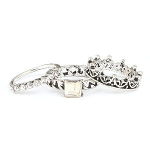 Anillo de piedra de fantasía para mujer - Plata - Melocotón - Product Image 1