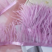 Plumes d'autruche en gros, garnitures teintes, tissu en dentelle naturelle avec une hauteur de 6 à 8 cm pour les travaux manuels de carnaval et de mariage, bordure en franges