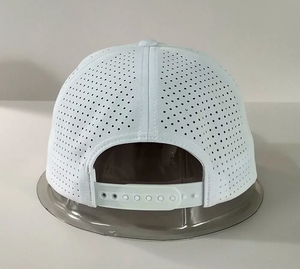 VN, venta al por mayor, gorra de béisbol de Golf personalizada de 5 paneles, agujeros cortados con láser deportivos, ala plana, parche bordado, Logo, cuerda trasera de plástico - Product Image 6