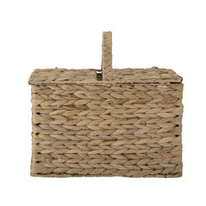 Panier de pique-nique en jacinthe d'eau naturelle faite à la main avec couvercle panier de rangement tissé à la main pour panier de pique-nique fabriqué au Vietnam - Product Image 2