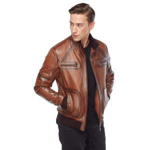 Chaqueta de Cuero para Hombre 2024 al por Mayor, Mangas Regulares, Diseño Profesional de Alta Calidad, Servicio OEM Personalizado, Primavera - Product Image 6