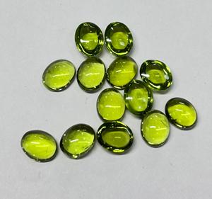Lupa de peridoto Natural AAA + limpia 10x8mm cabujón ovalado piedras preciosas sueltas para la fabricación de joyas a precio de fábrica cabujón con parte posterior plana - Product Image 2