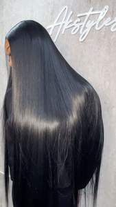 Perruque Full Lace de cheveux humains lisses et ondulés Perruque indienne vierge non transformée pour femmes noires Perruque de cheveux humains Full Lace - Product Image 4