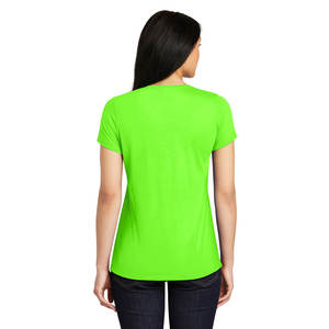 Camiseta de manga corta con cuello redondo para mujer de poliéster 100% verde neón - Product Image 2