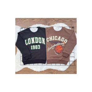 Felpa Oversize confezione 2 stampati London + Chicago